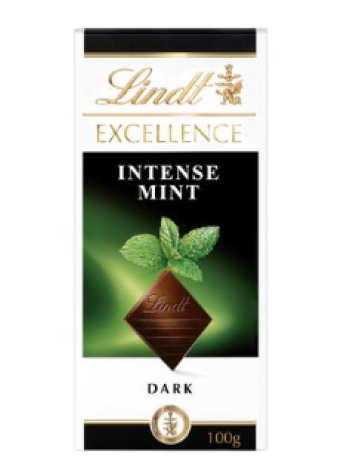 Плитка темного шоколада Lindt Excellence Mint 100г
