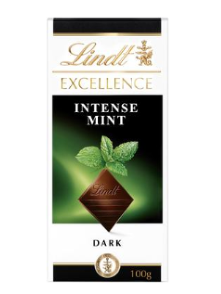 Плитка темного шоколада Lindt Excellence Mint 100г