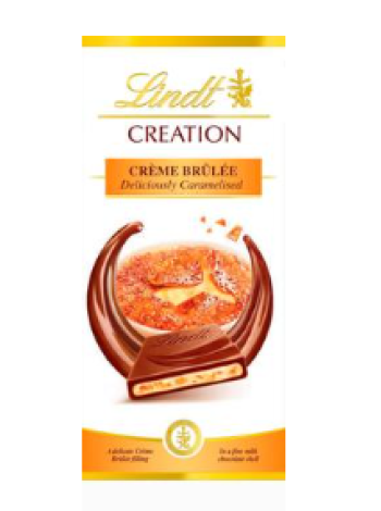 Плитка молочного шоколада Lindt Creation Crème Brûlée с начинкой 150г