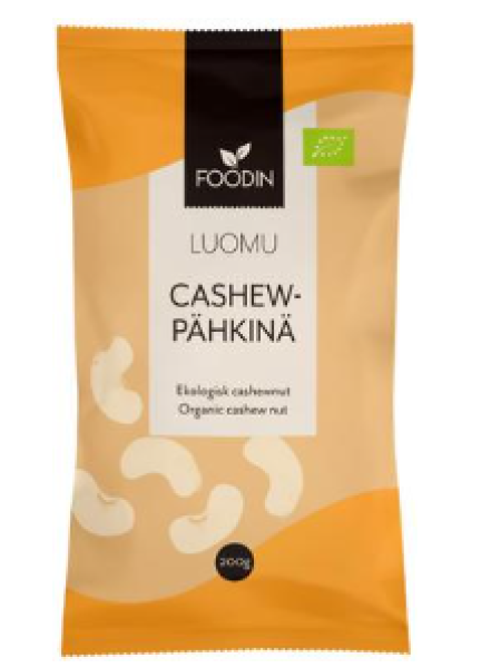 Органические орехи кешью Foodin cashewpähkinä luomu 200г