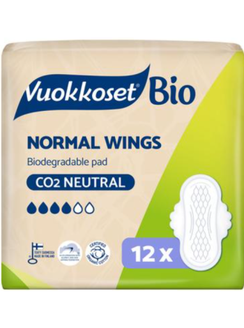 Прокладки гигиенические Vuokkoset 100% Bio Normal Wings 12 шт