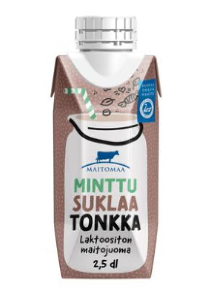 Молочный напиток со вкусом мятного шоколада Maitomaa Minttusuklaatonkka UHT 2,5dl без лактозы