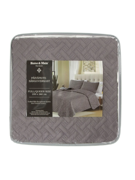 Покрывало Home & Main 260 х 260 см цвет серый