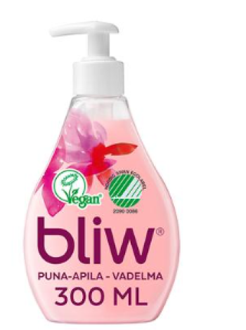 Жидкое мыло для рук Bliw Puna-Apila Ja Vadelma 300мл красный клевер и малина