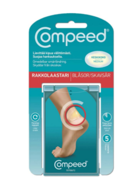 Блистерные патчи от волдырей на ногах COMPEED 5шт размер средний
