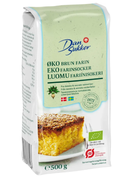 Органический коричневый сахар Dansukker Luomu Fariinisokeri 500г