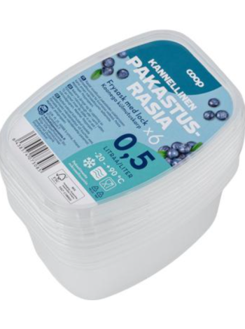 Контейнеры для морозильной камеры Coop с крышкой 0,5л 6 шт