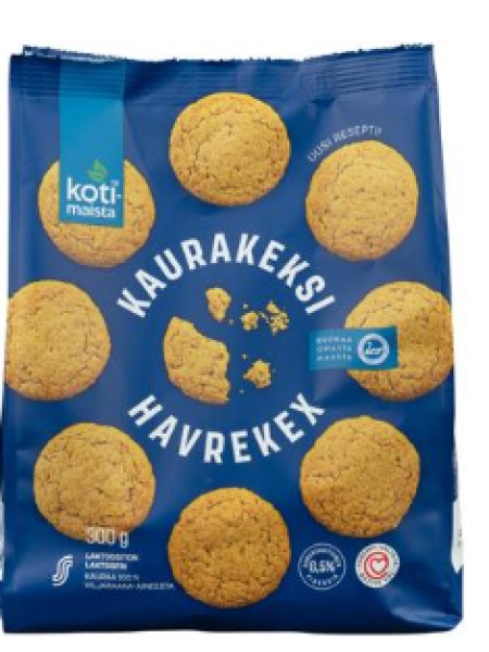 Хрустящее овсяное печенье Kotimaista 300г без лактозы
