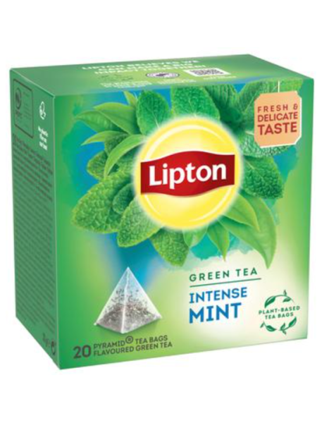 Зеленый чай с освежающим вкусом мяты Lipton Green Mint 20шт в пакетиках