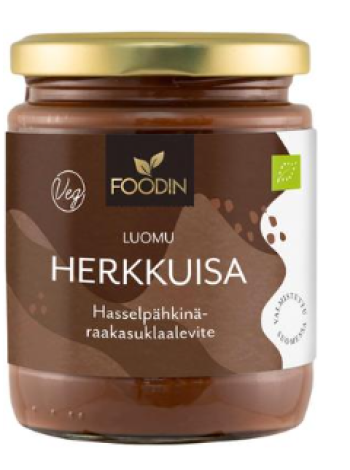 Шоколадная паста органическая Foodin Herkkuisa Hasselpähkinä 250г