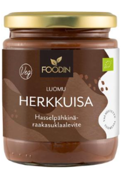 Шоколадная паста органическая Foodin Herkkuisa Hasselpähkinä 250г