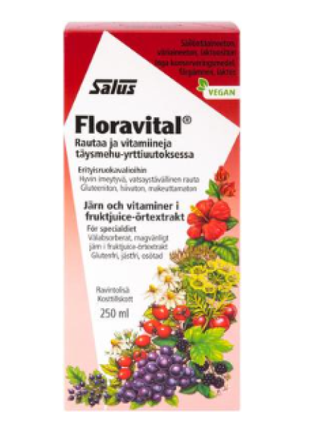 Раствор Salus Blutsaft Floravital 250 мл железо и витамины в цельном соке травяной экстракт