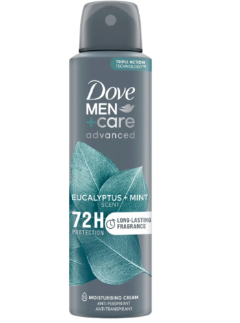 Спрей-антиперспирант для мужчин Dove Men+Care 72h Advanced Eucalyptus + Mint 150мл