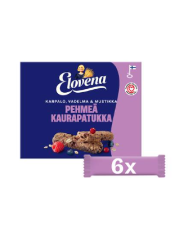 Овсяные батончики Elovena 6х30г клюква-малина-черника