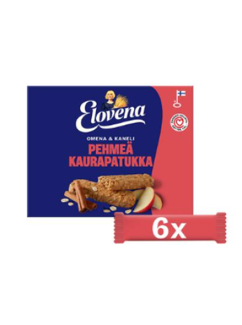 Овсяные батончики Elovena omena-kaneli 6x30г яблоко-корица