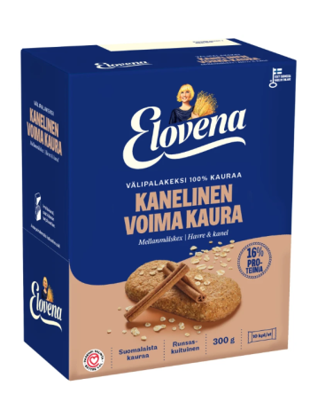 Цельнозерновые снеки Elovena voimakaura 10х30г со вкусом корицы