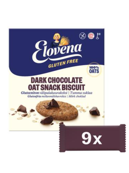 Безглютеновое печенье цельнозерновое Elovena 9x18г с темным шоколадом