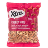 Орехи жареные кешью с солью  Xtra cashewpähkinät 400 г