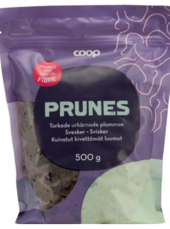 Сушеные сливы без косточек Coop kuivatut kivettömät luumut 500 г