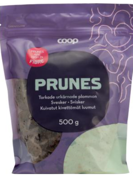 Сушеные сливы без косточек Coop kuivatut kivettömät luumut 500 г