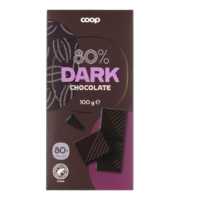 Плиточный шоколад Coop Dark 80 % tumma suklaa 100г