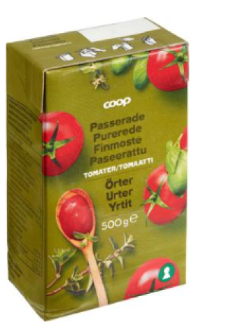 Протертые помидоры с базиликом и орегано Coop paseerattu tomaatti yrtit 500г