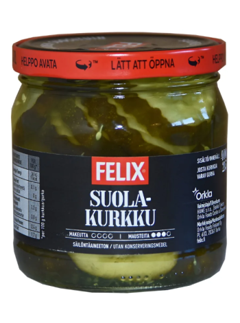 Маринованные огурцы ломтиками Felix Suola Kurkku 400/215 г 