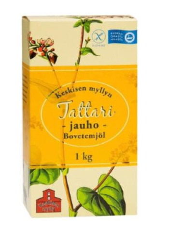 Мука цельнозерновая гречневая Keskisen mylly tattarijauho 1кг