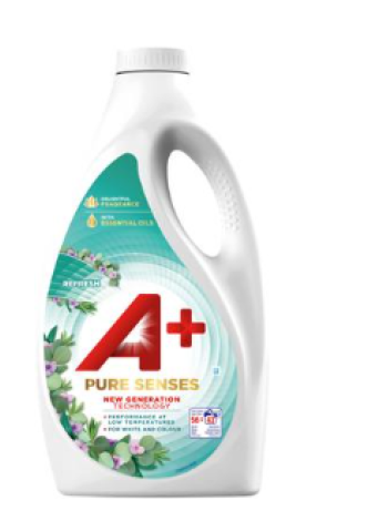 Жидкость для стирки цветного и белого белья A+ Pure Senses Refresh 2,475л