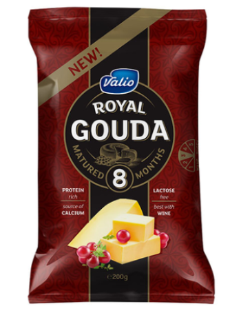 Сливочный сыр Valio Royal Gouda Black 200г без лактозы