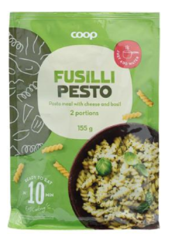 Готовая еда макароны Coop с соусом из базилика 155 г