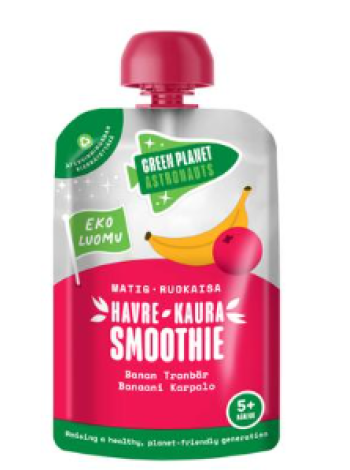 Смузи Green Planet Astronauts ORGANIC овсяный клюква-банан 100г 5 месяцев