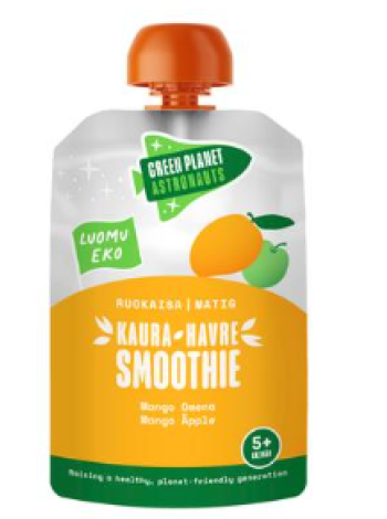 Смузи Green Planet Astronauts ORGANIC овсяный яблоко-манго 100г 5 месяцев