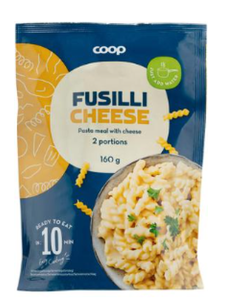 Готовая паста Фузилли и сыр Coop Fusilli & juusto 160г