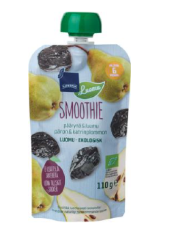 Органическое пюре Rainbow  90г с 6 месяцев груша и слива