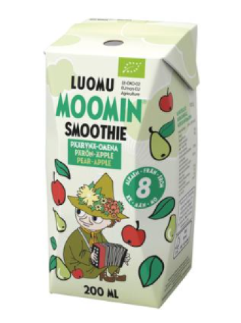Органический грушево-яблочный смузи Moomin päärynä omena 200мл