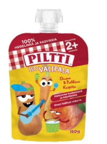 Овощное пюре PILTTI 150г яблоко-морковь-тыква с 2 лет