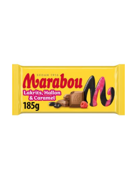 Шоколадная плитка Marabou Licorice 185г лакрица малина карамель