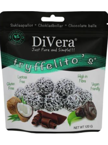 Кокосовые шарики с темным шоколадом и фиником DiVera Tryffelito's 120г