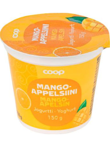 Йогурт Coop mango-appelsiini 150г манго-апельсин 