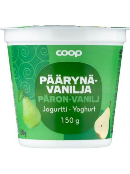 Йогурт Coop päärynä-vanilja 150г груша ваниль