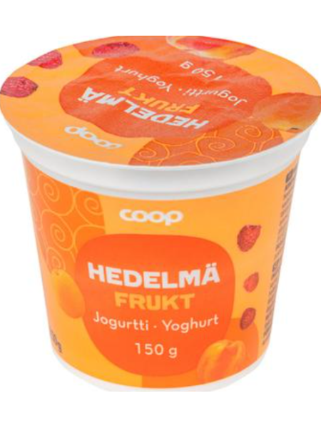 Йогурт с фруктами Coop Hedelmä 150г персик, абрикос, малина
