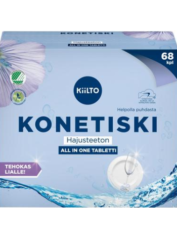 Таблетки для посудомоечной машины Kiilto Konetiski 68 шт без запаха