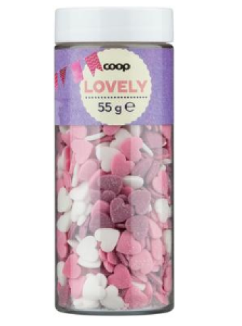 Декоративные гранулы в форме сердечек Coop 55г