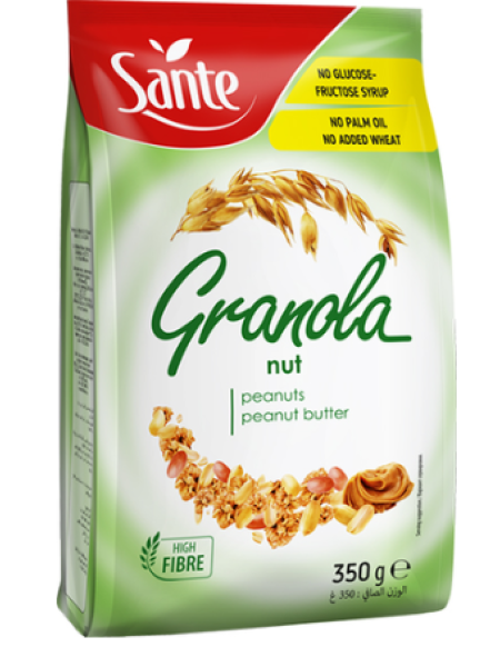 Хрустящие мюсли с арахисом и арахисовым кремом SANTE Granola 350г 