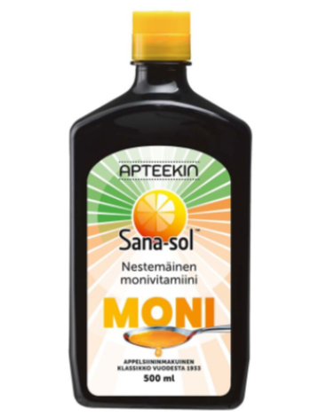 Жидкий мультивитаминный комплекс Sana-Sol Nestemäinen Appelsiininmakuinen со вкусом апельсина 500мл