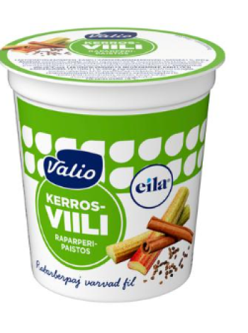 Простокваша без лактозы Valio Kerrosviili 1 % 200г жареный ревень