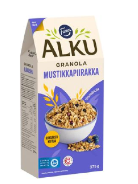 Мюсли гранола Fazer Alku Mustikkapiirakka granola 375г черника, кардамон