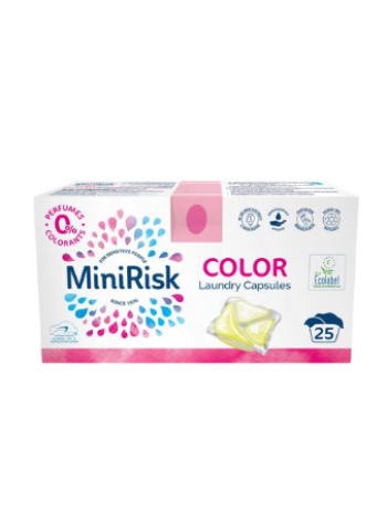 Капсула для стирки без отдушек и красителей для стирки цветного белья Mini Risk Color 25шт