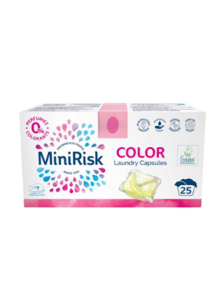 Капсула для стирки без отдушек и красителей для стирки цветного белья Mini Risk Color 25шт